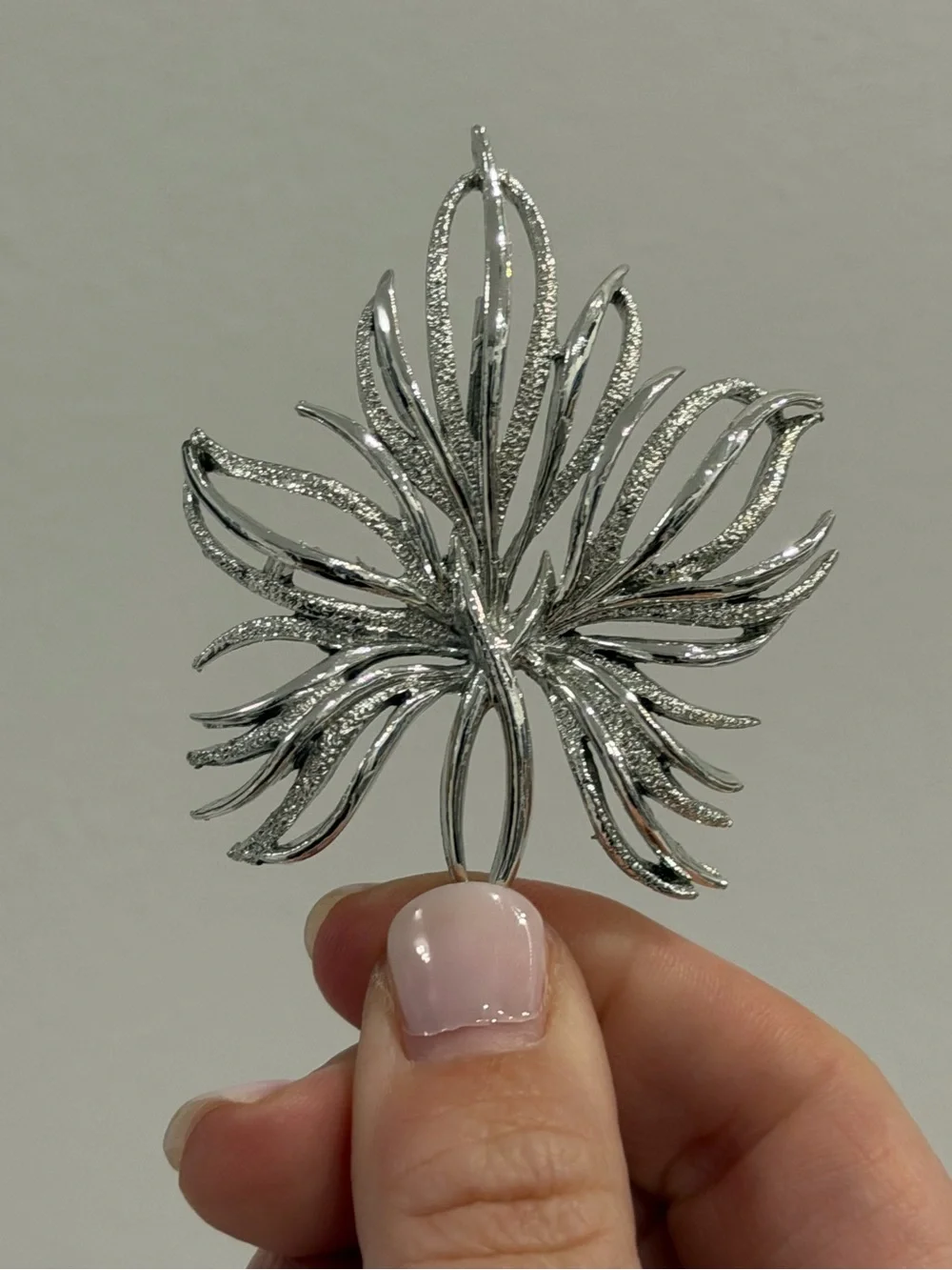 Vintage Silver Floral Burst Brooch